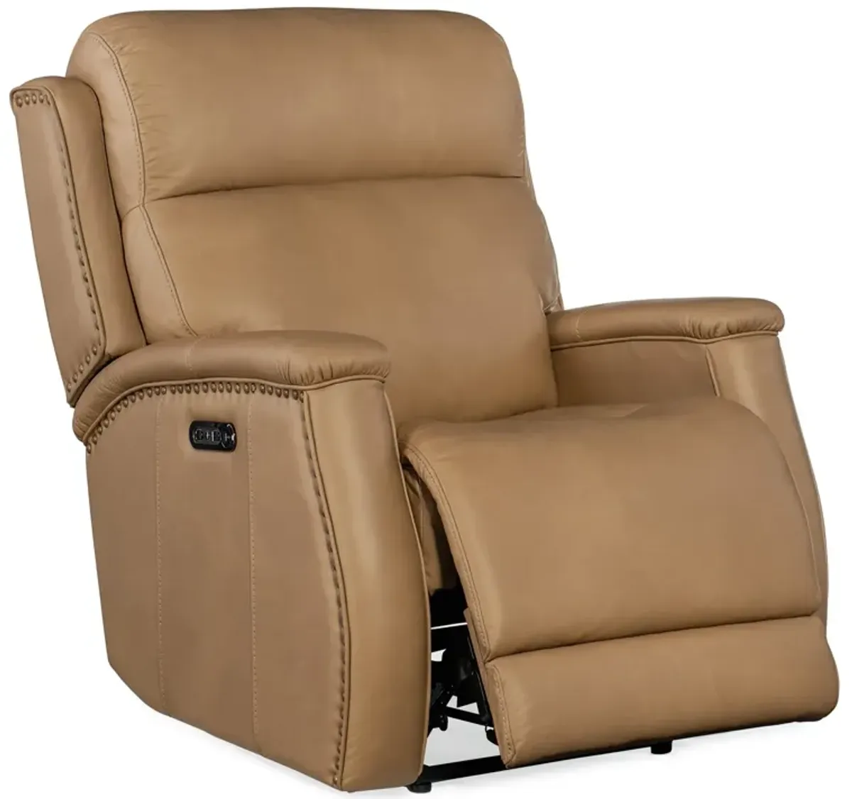 Hooker Furniture Rhea Sahara Sand Zero Gravity Power Leather Recliner with Power Headrest