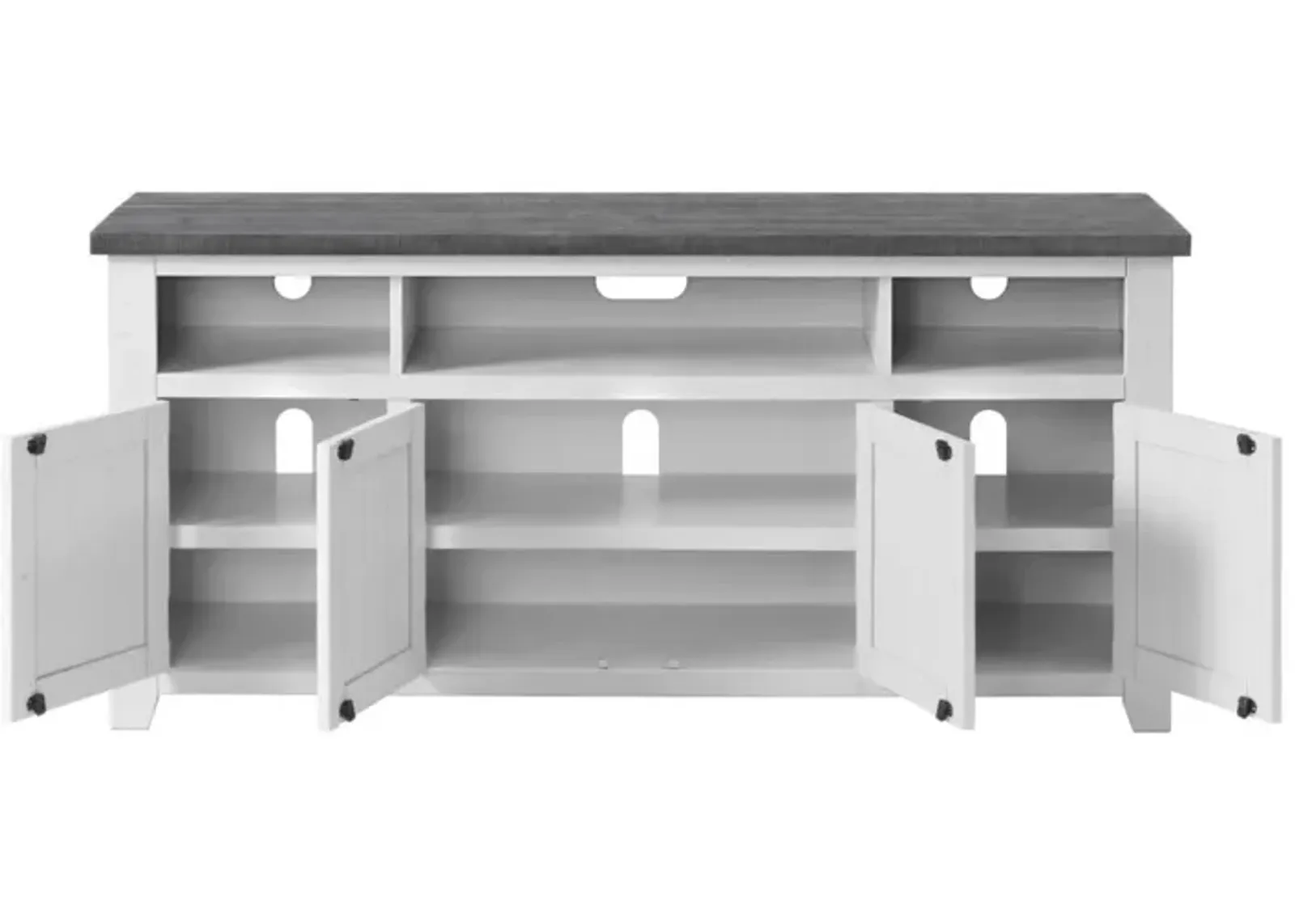 Martin Svensson Foundry 65 Inch TV Stand in White Stain with Grey Top