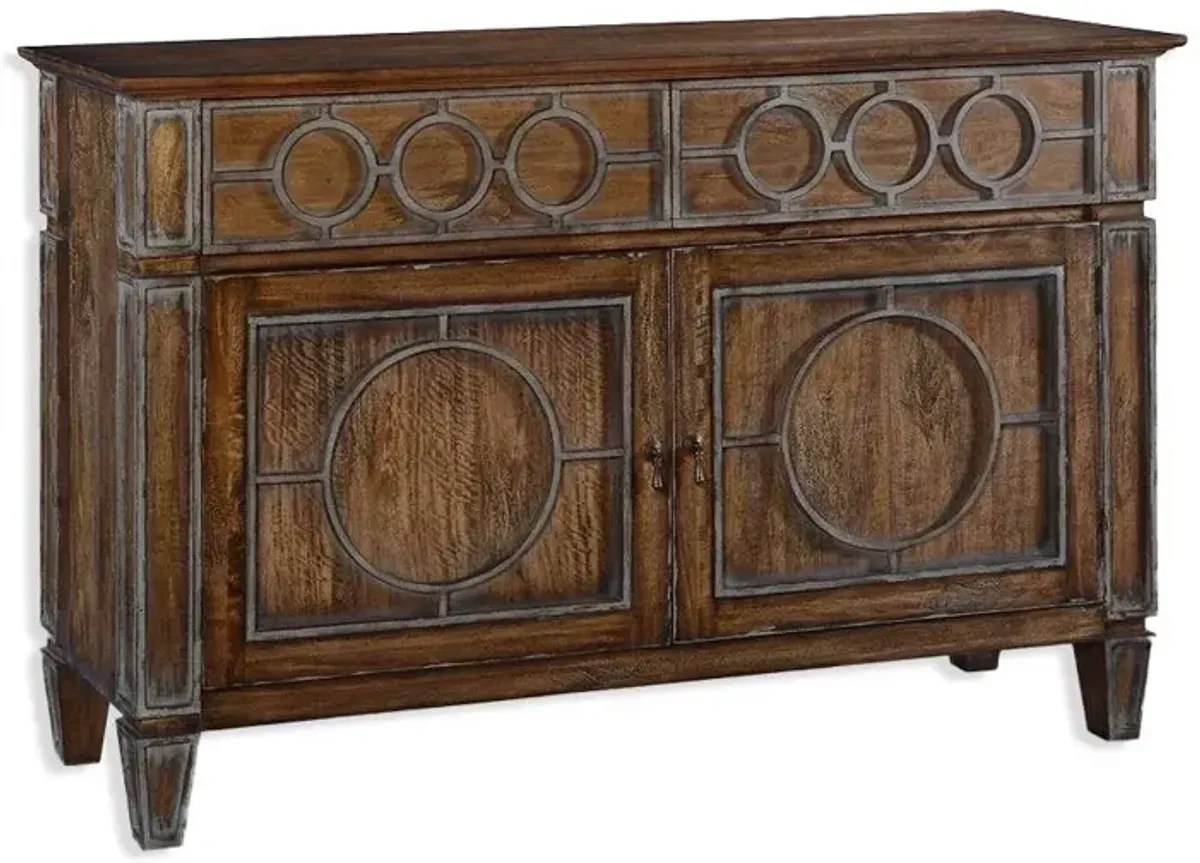 Noble Furniture San Maria Sideboard in a Rustic Pecan Swedish Moss Finish