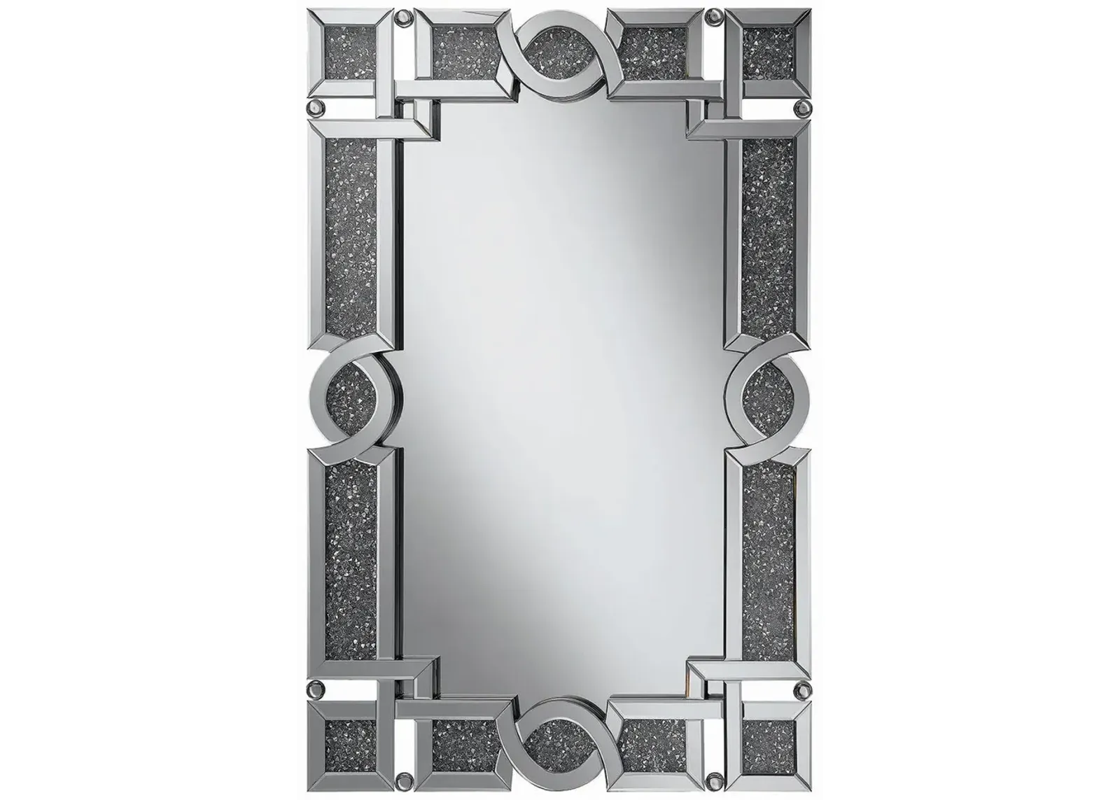 Coaster Jackie 32 X 47 Inch Acrylic Crystal Frame Wall Mirror Silver