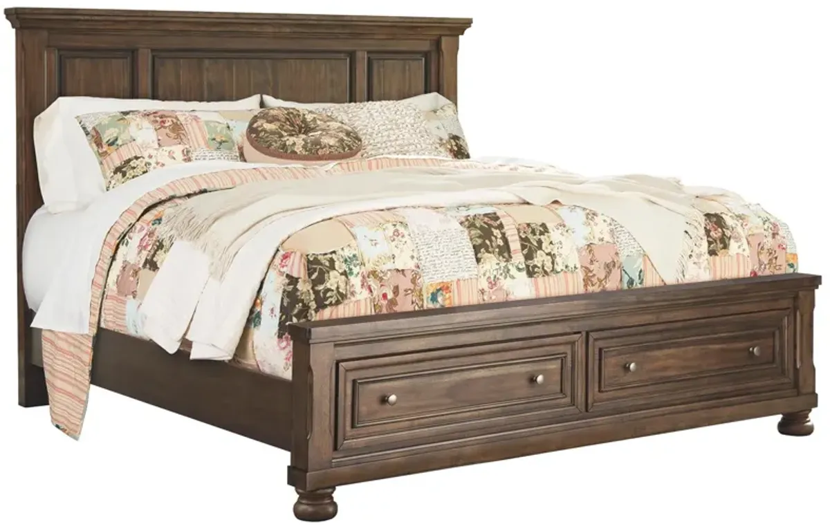 Ashley Flynnter Medium Brown Queen Panel Bed with Storage