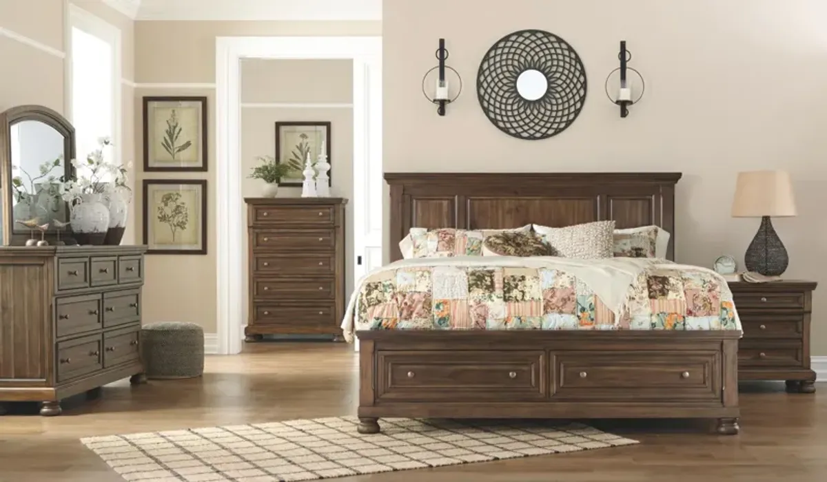 Ashley Flynnter Medium Brown Queen Panel Bed with Storage