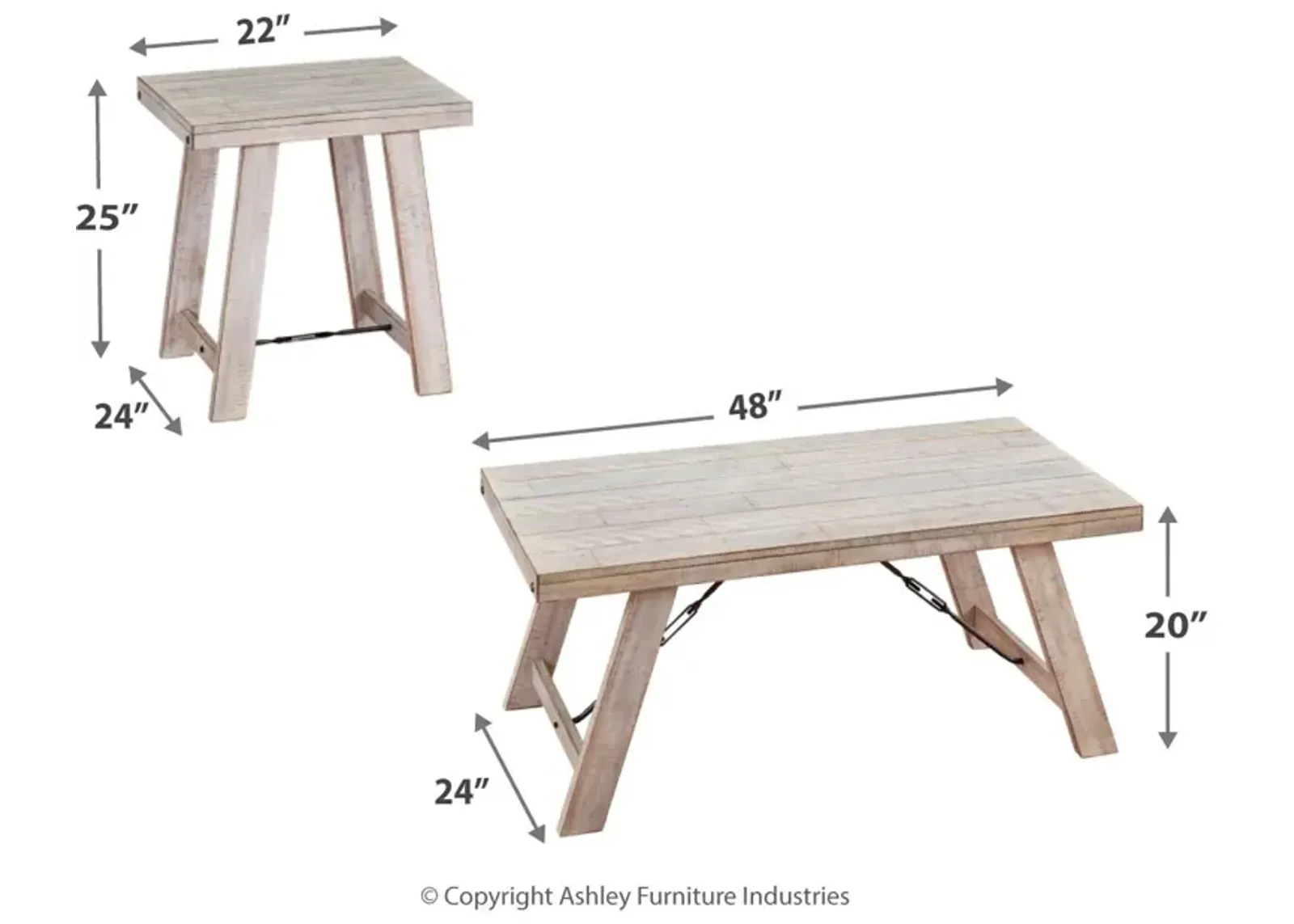 Ashley Carynhurst Table Set Whitewash