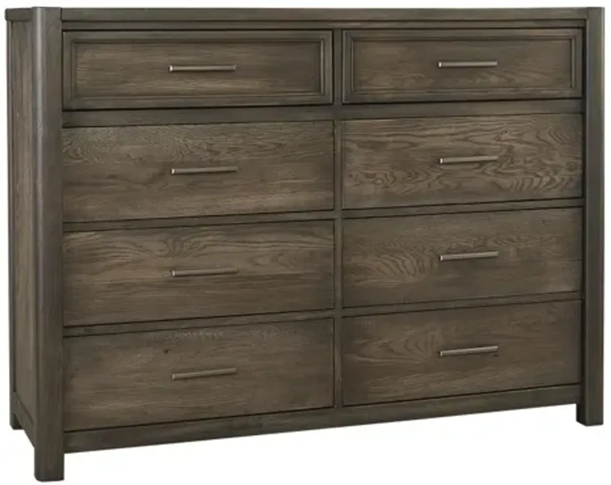 Vaughan-Bassett Crafted Oak Aged Grey 8-Drawer Dresser