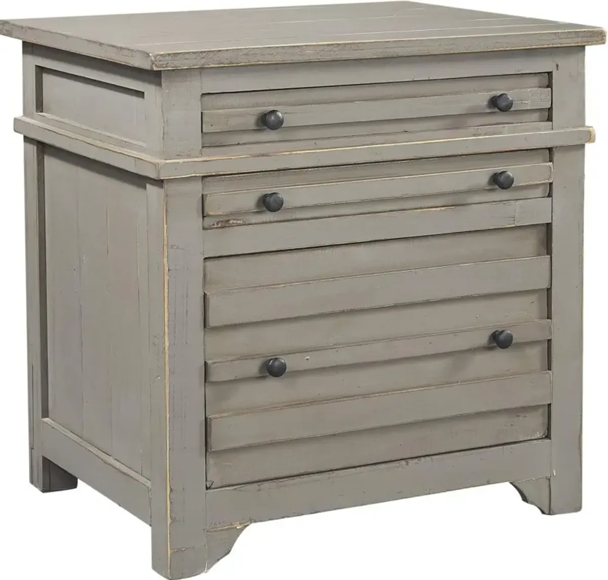 Aspenhome Reeds Farm Weathered Grey Single File Office Cabinet