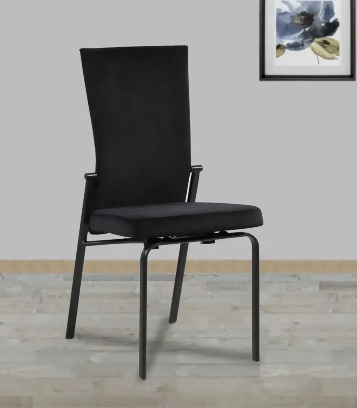 Chintaly Molly Black Contemporary Motion-Back Side Chair