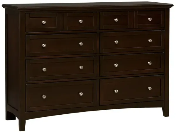 Vaughan-Bassett Bonanza Merlot Triple 8-Drawer Dresser