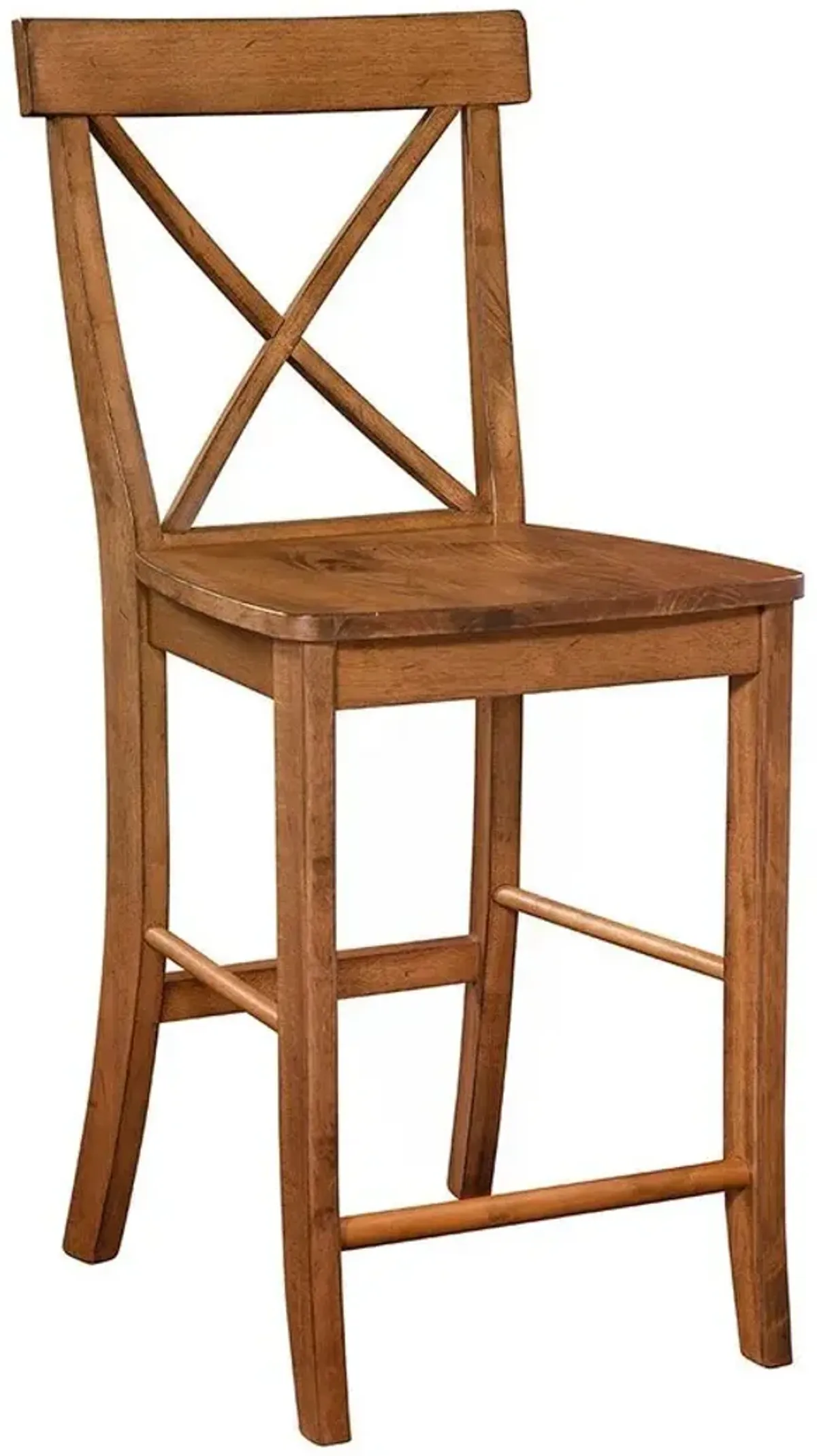 John Thomas Dining Essentials X-Back Wood Stool in Bourbon Oak