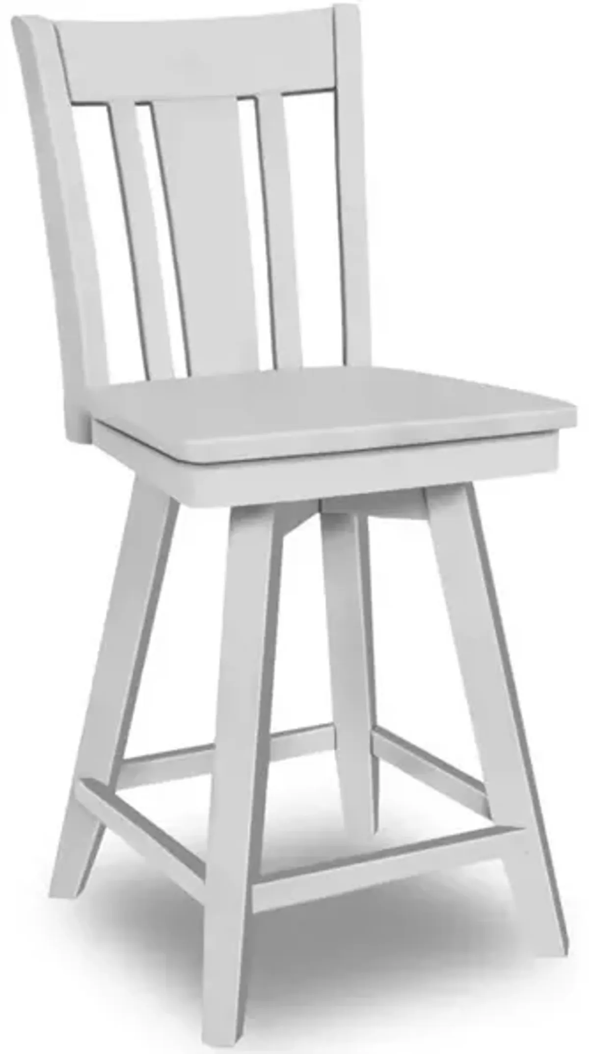 John Thomas Dining Essentials Hampton 24 Inch San Remo Swivel Pure White Wood Stool