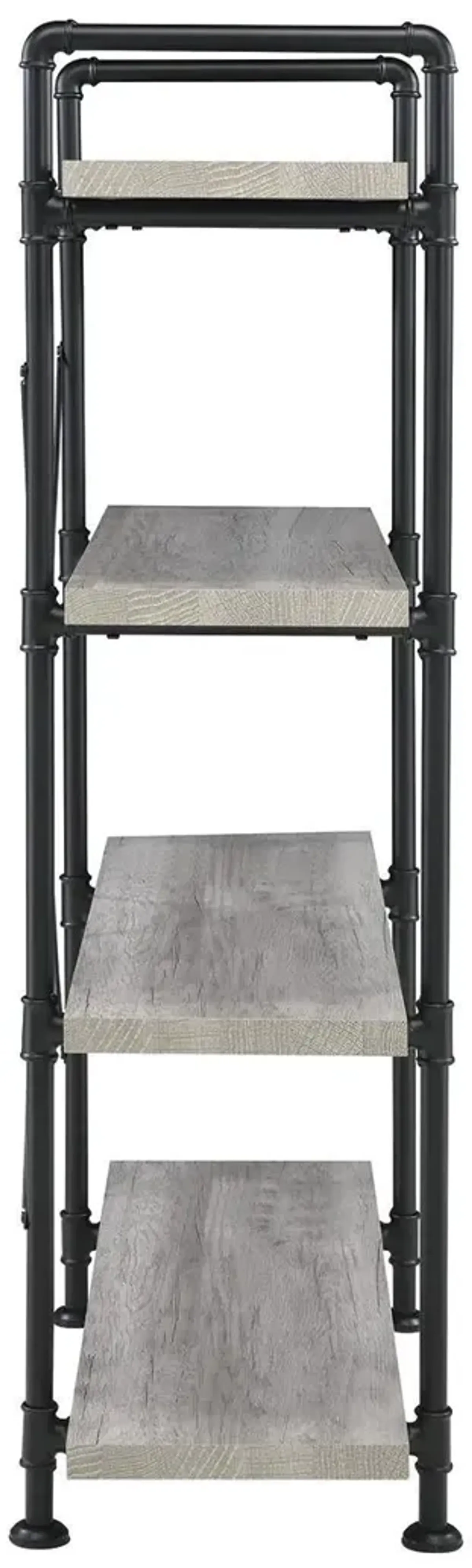 Coaster Delray 56 Inch 4-Shelf Bookshelf Grey Driftwood & Black