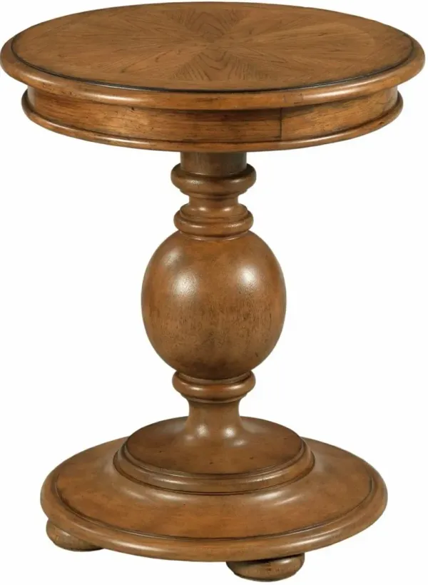 American Drew Berkshire Pearson Warm Cognac Round End Table