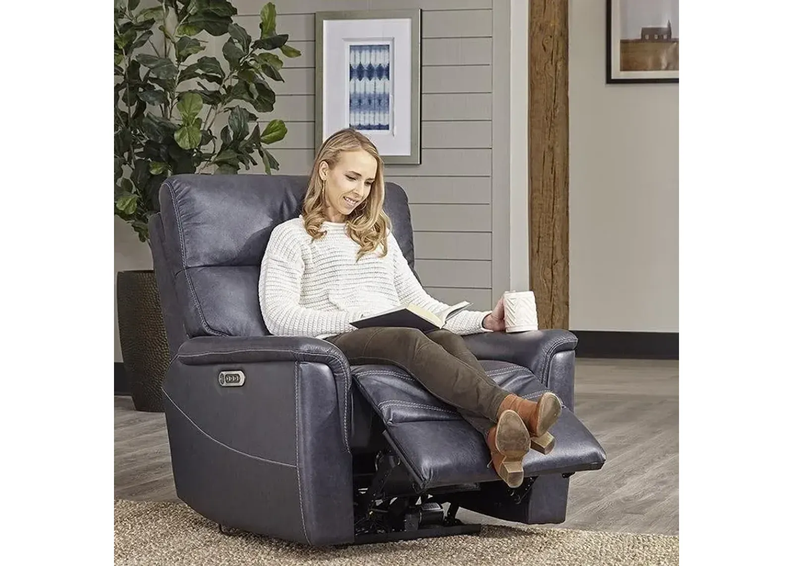 Parker House Reed Collection Power Recliner in Indigo