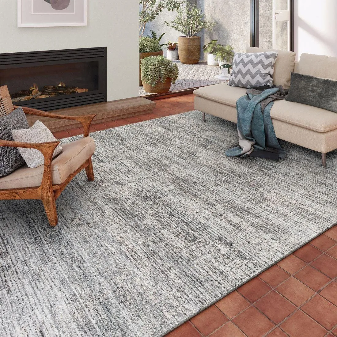 CAIRA GRAPHITE 5'X8' AREA RUG