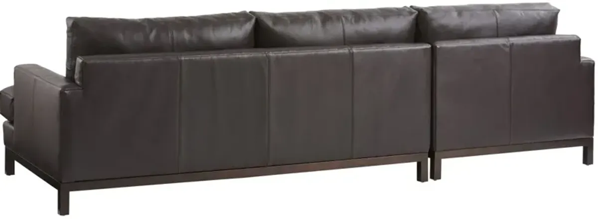 Barclay Butera Upholstery by Barclay Butera Horizon 110 Inch Traditional Leather Left Facing Sectional Brown