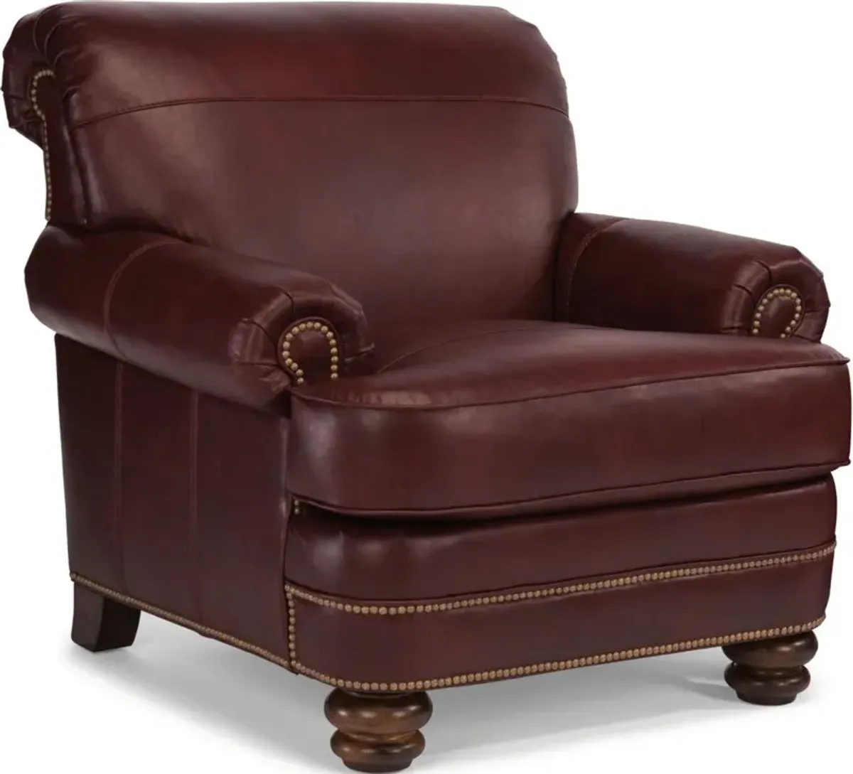 Flexsteel Bay Bridge Dark Red Leather Chair