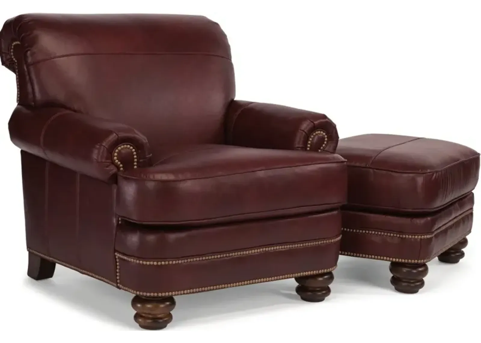 Flexsteel Bay Bridge Dark Red Leather Chair