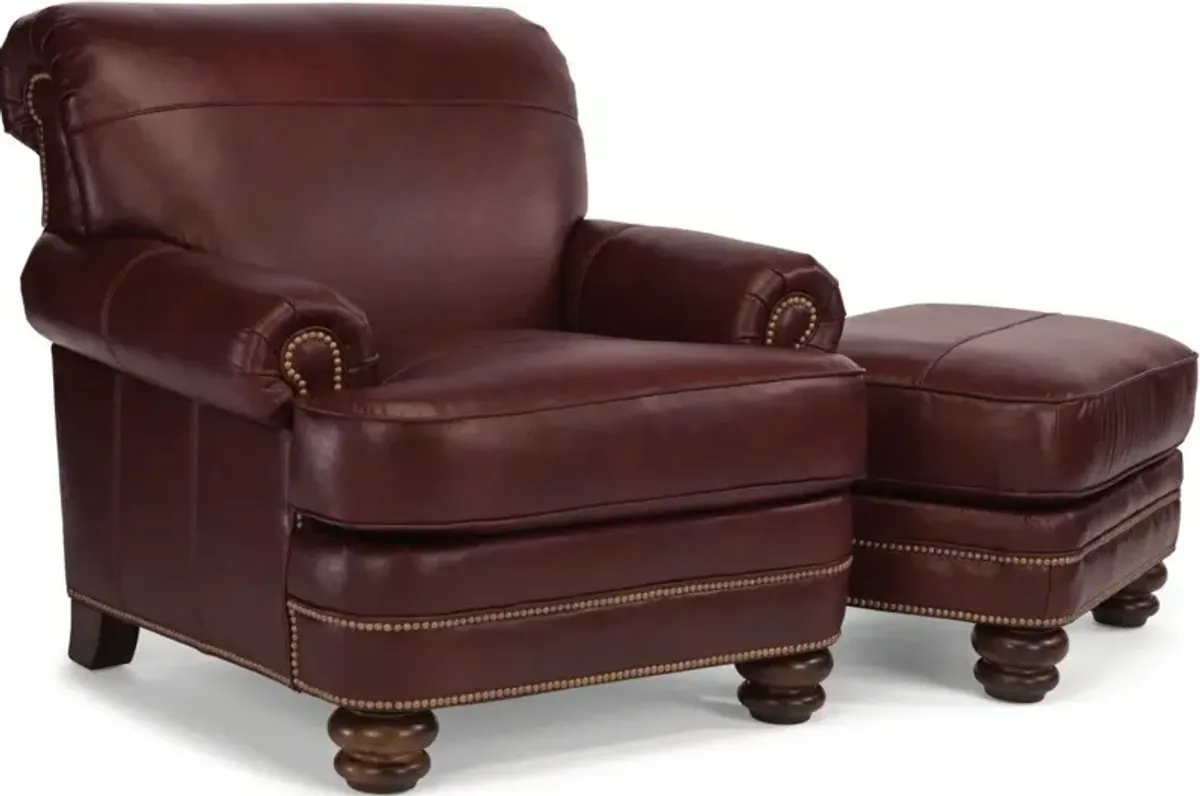 Flexsteel Bay Bridge Dark Red Leather Chair