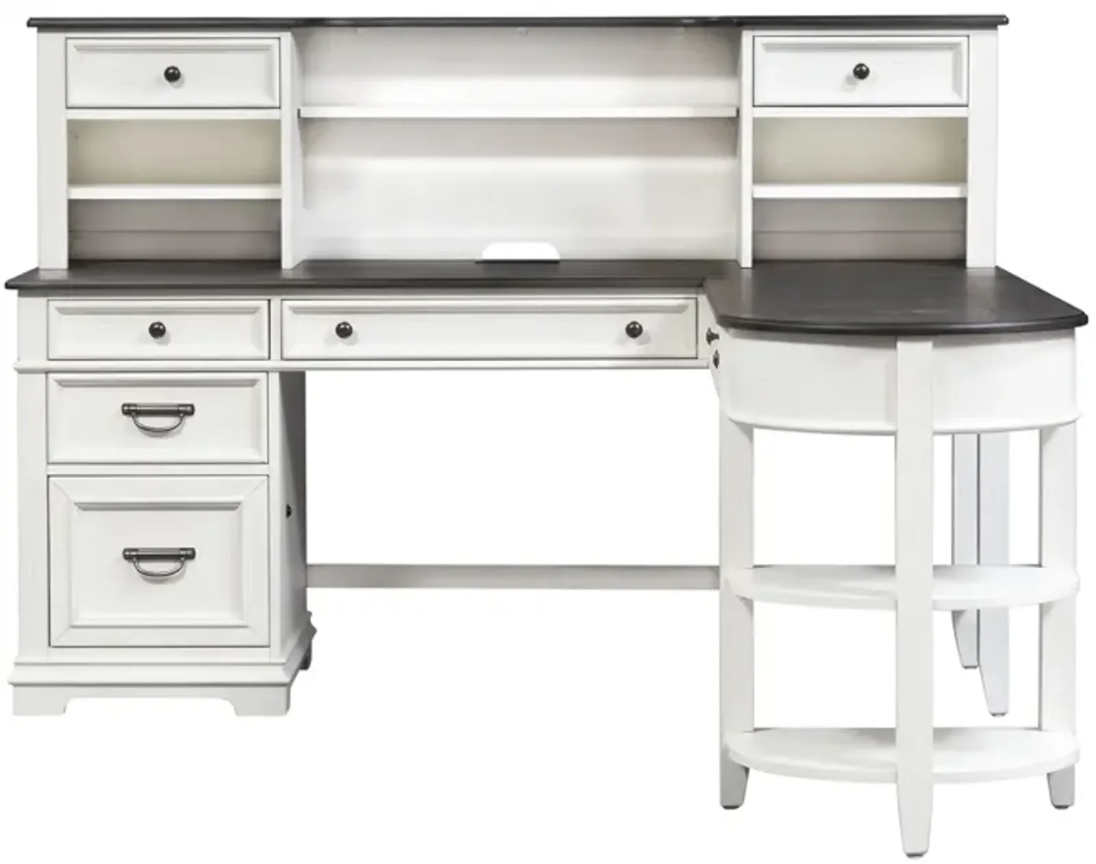 Liberty Furniture Allyson Park Wire Brushed White L Shaped Desk Set