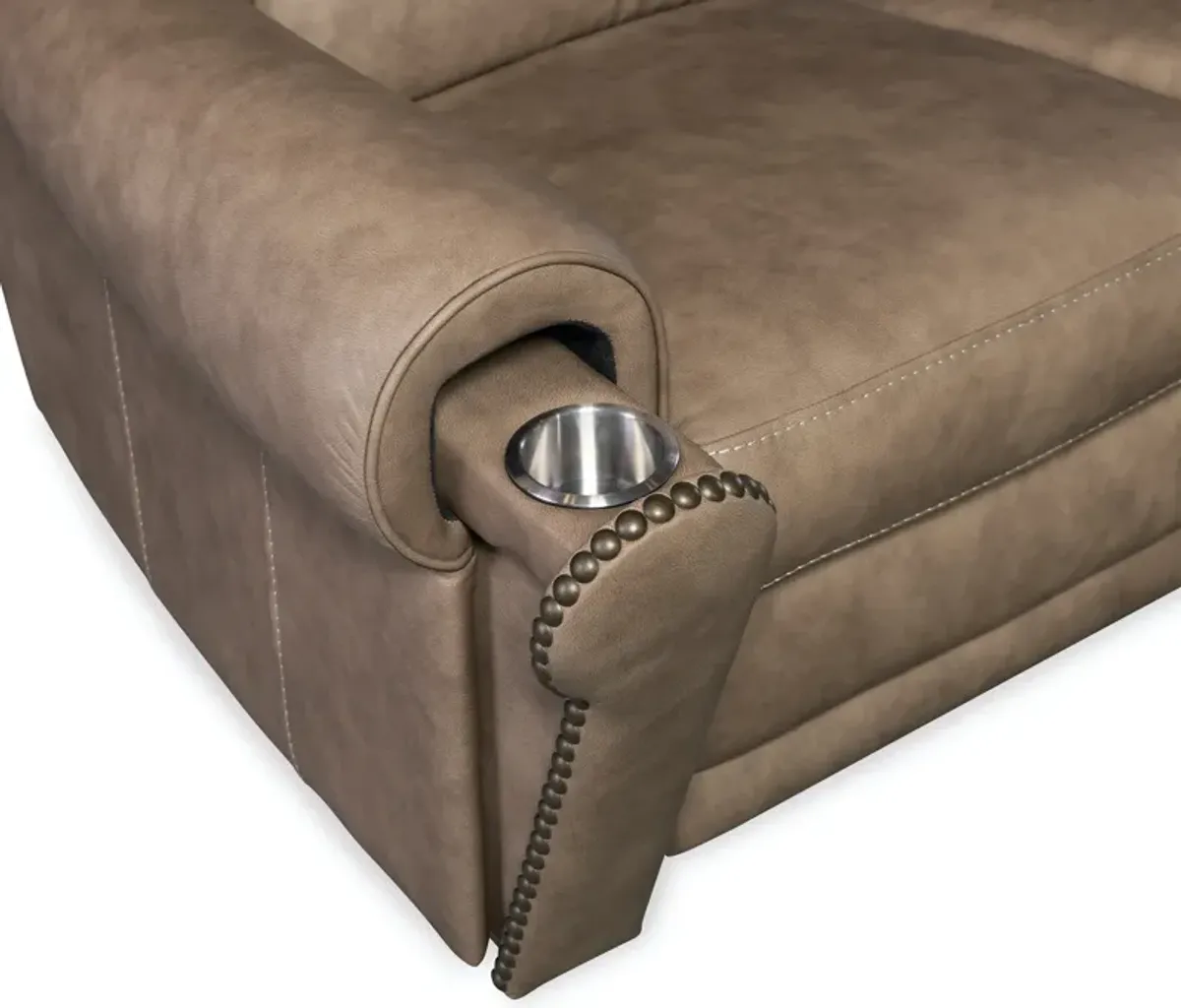 Hooker Furniture Duncan Leather Power Sofa with Power Headrest & Lumbar