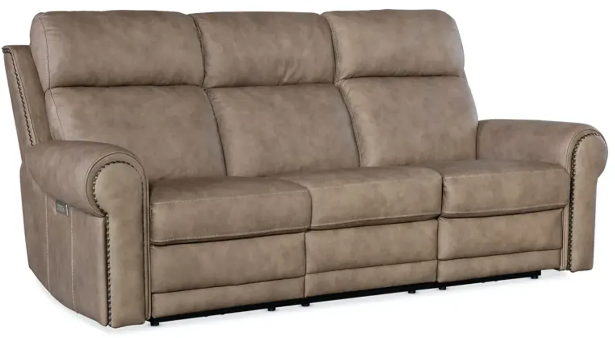 Hooker Furniture Duncan Leather Power Sofa with Power Headrest & Lumbar