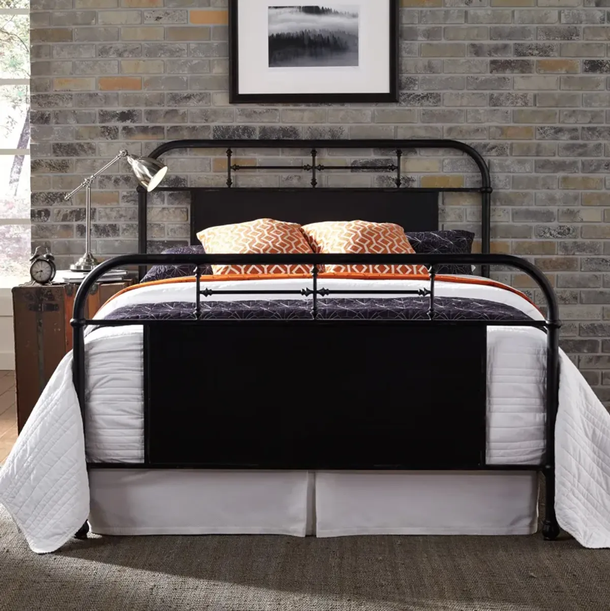 Liberty Furniture Vintage Distressed Black King Metal Bed