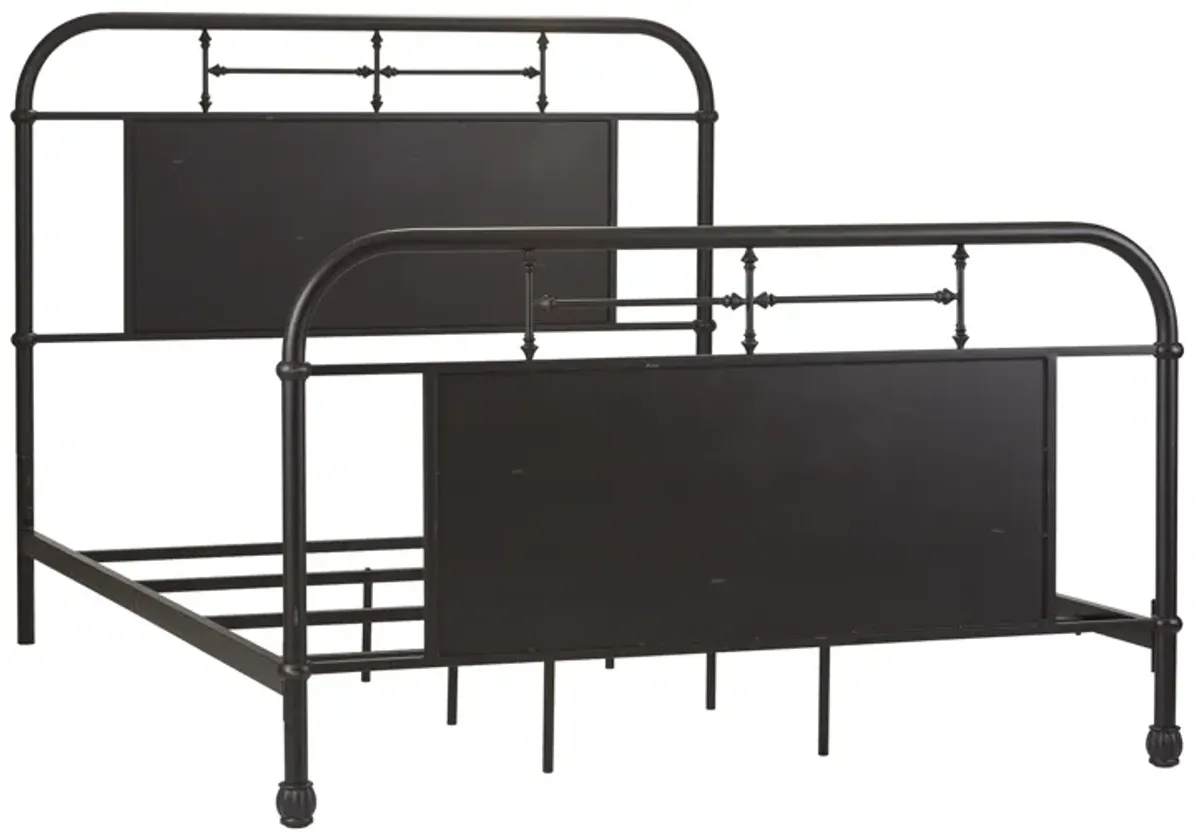 Liberty Furniture Vintage Distressed Black King Metal Bed