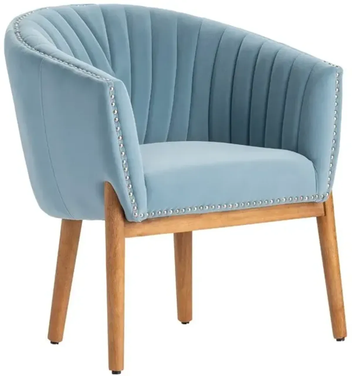 Crestview Fairview Brown/Light Blue Accent Chair