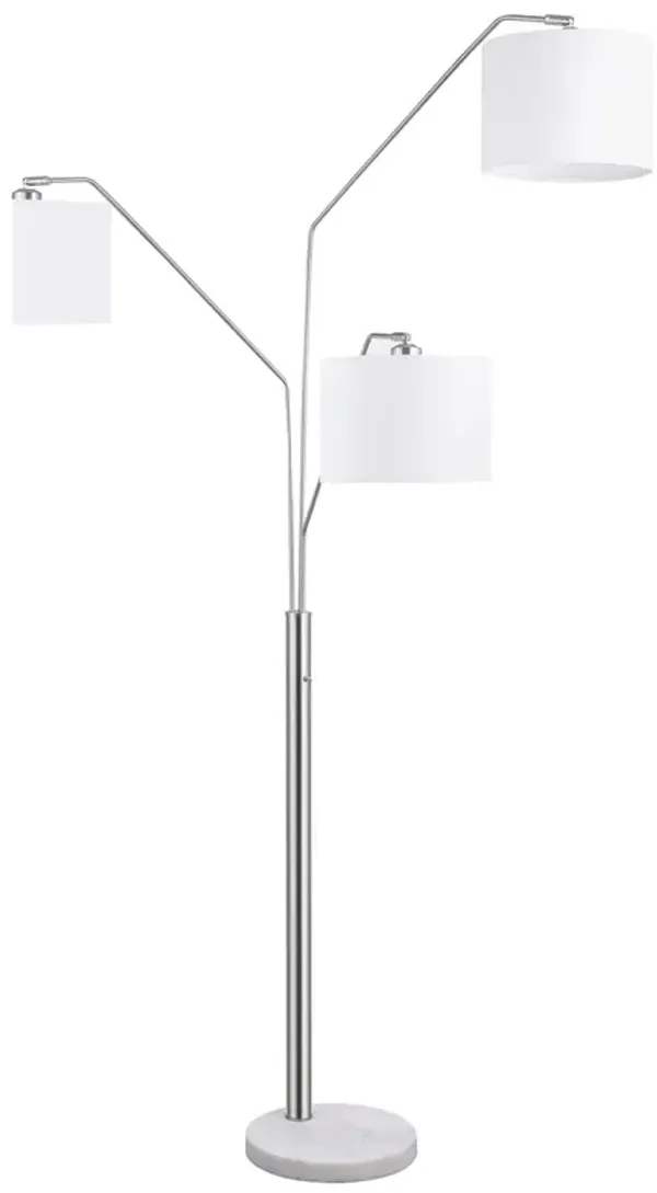 Coaster Jirou 84 Inch Drum Shade Tree Floor Lamp Satin Nickel