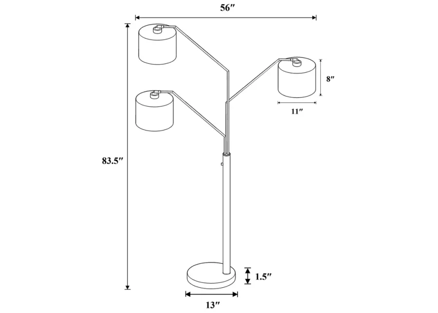 FLOOR LAMP WHITE/SATIN NICKEL