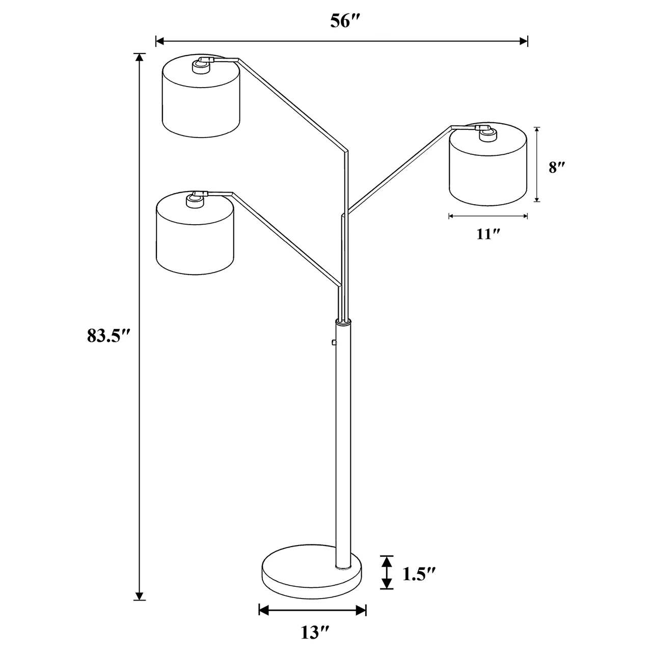 FLOOR LAMP WHITE/SATIN NICKEL