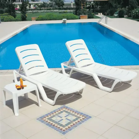 SUNLIGHT POOL CHAISE LOUNGE WHITE
