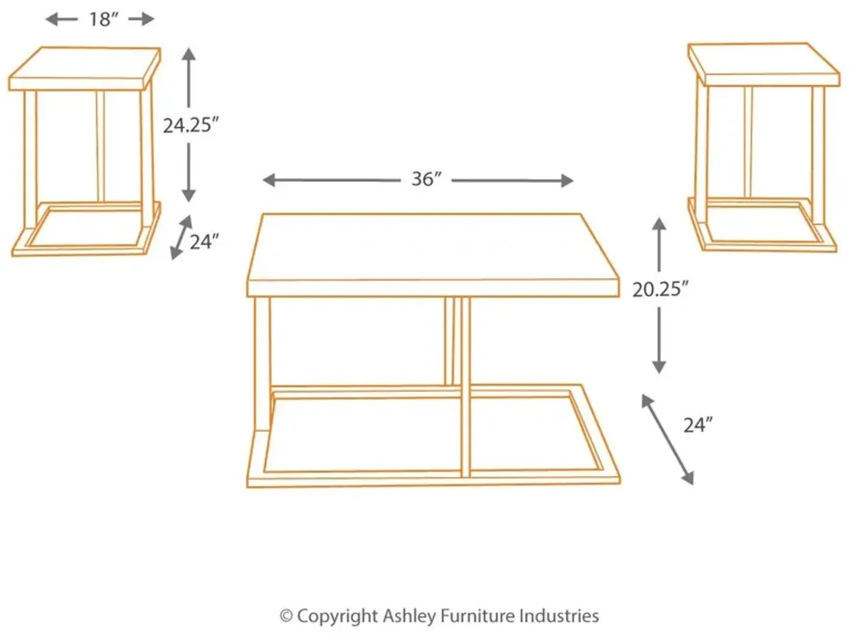 Ashley Airdon Table Set Bronze Finish