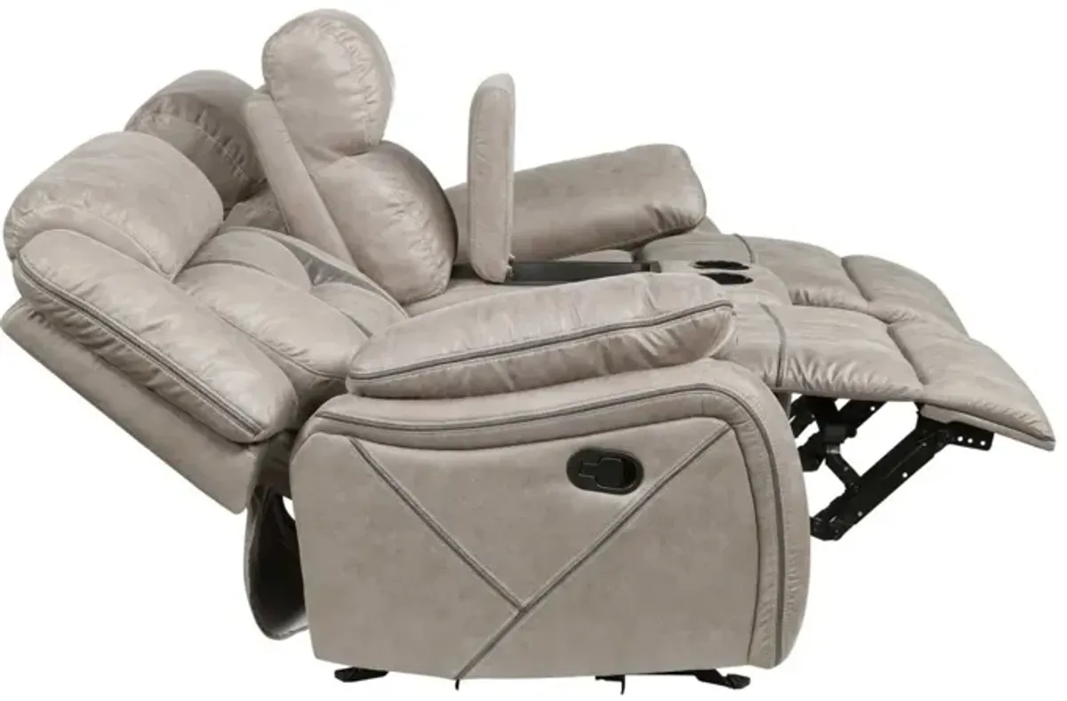 Steve Silver Tyson Gray Glider Manual Reclining Console Loveseat