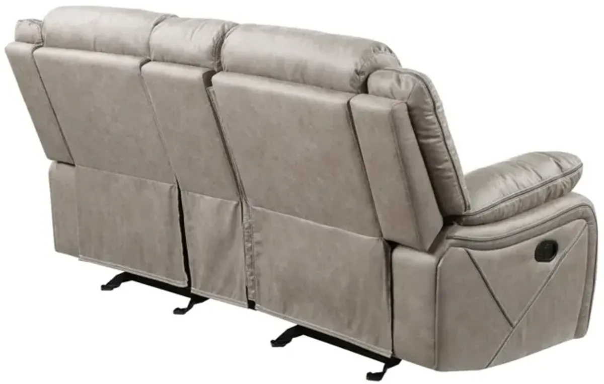 Steve Silver Tyson Gray Glider Manual Reclining Console Loveseat