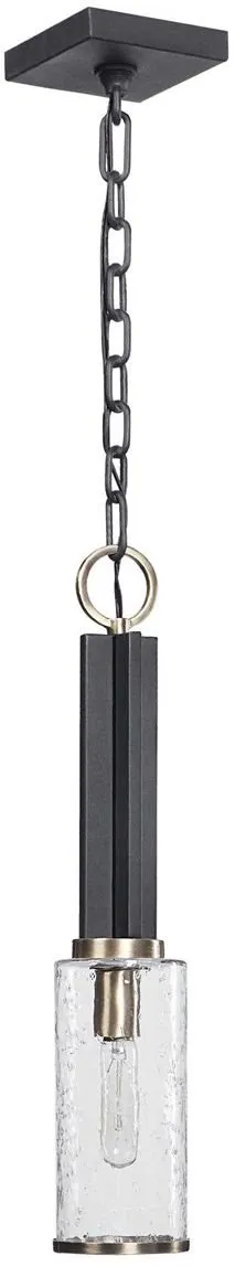 JARSDEL BLACK/ANTIQUE BRASS 1-LIGHT INDUSTRIAL MINI PENDANT