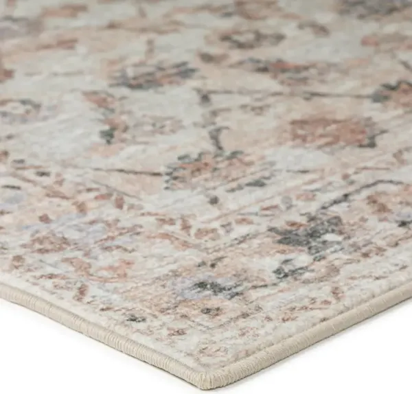 Dalyn Whispering Elegance Soft Taupe & Vintage Blue Floral 5'X8' Area Rug