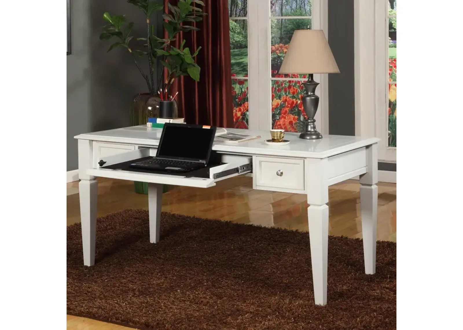 Parker House Boca Collection 60 Inch Writing Desk Cottage White