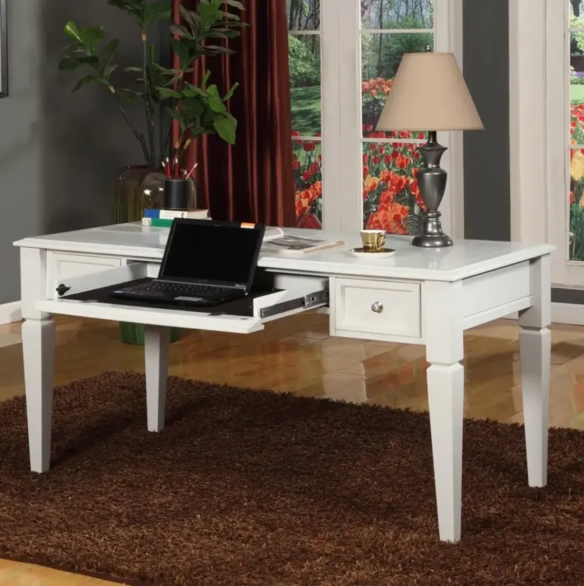 Parker House Boca Collection 60 Inch Writing Desk Cottage White