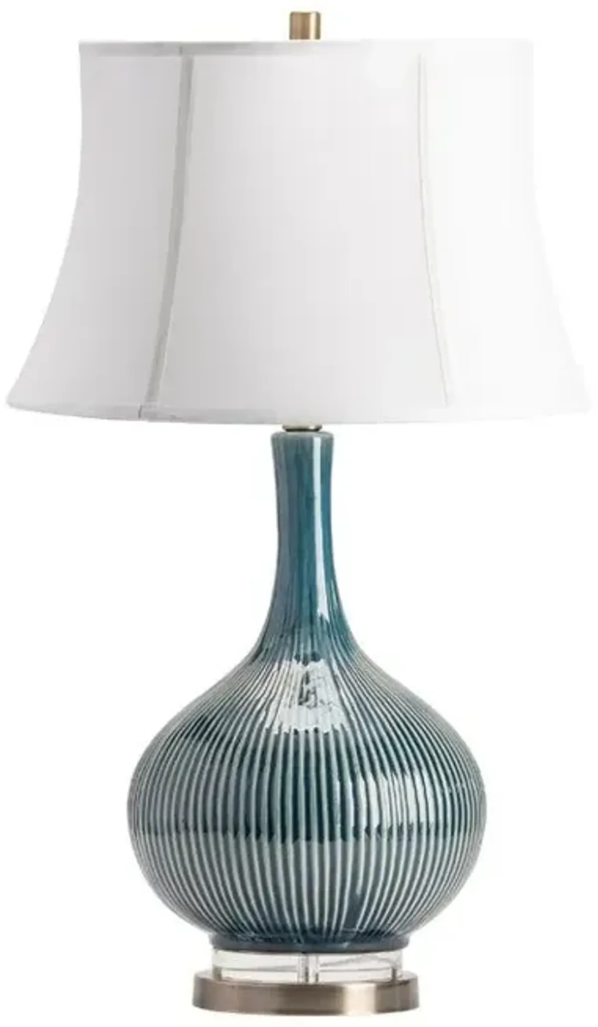 Crestview Sawyer Blue-Green/Gold/Off-White Ceramic Table Lamp