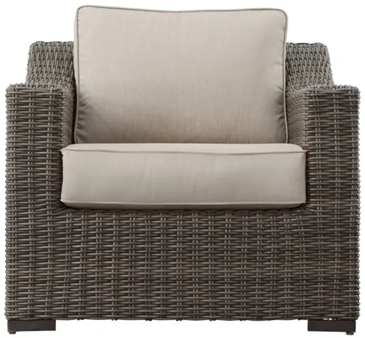 JONES LOUNGE CHAIR WITH HALF-ROUND RESIN WICKER