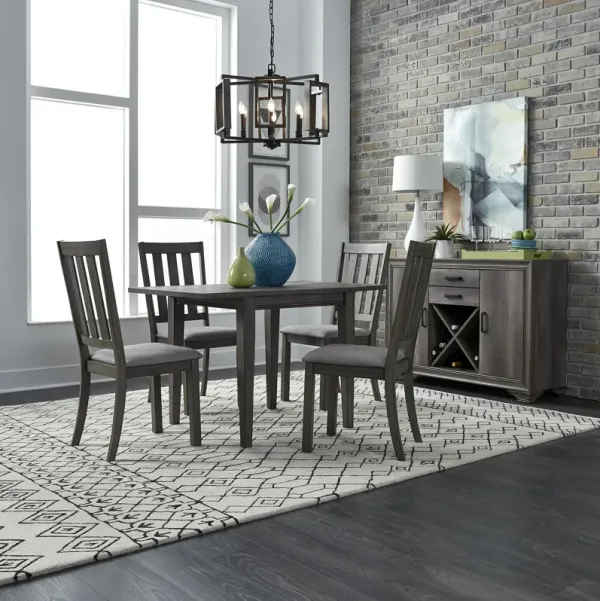 Liberty Furniture 5-Piece Greystone Drop Leaf Dining Table Set Tanners Creek