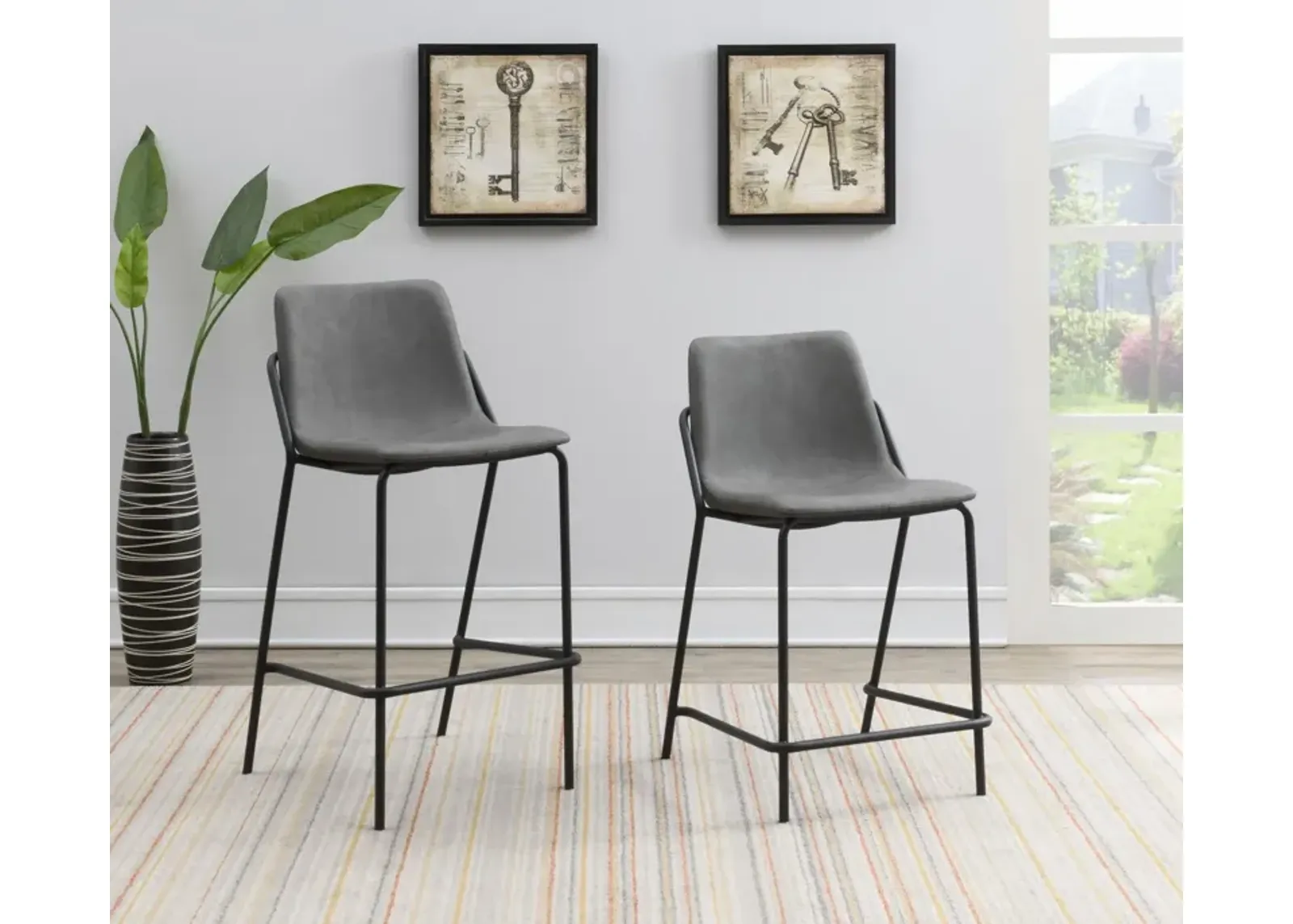 Coaster Earnest Upholstered Counter Chair Grey