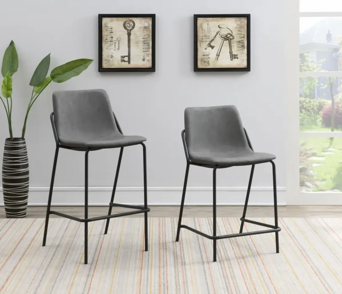 Coaster Earnest Upholstered Counter Chair Grey