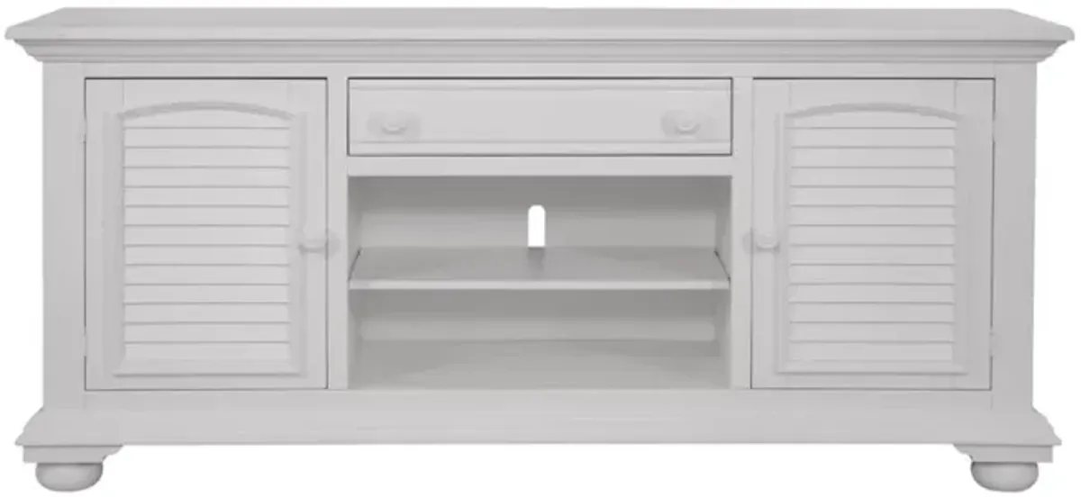 American Woodcrafters Cottage Traditions 72 Inch Clean White Cottage Finish Media Entertainment TV Stand