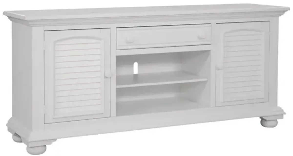 American Woodcrafters Cottage Traditions 72 Inch Clean White Cottage Finish Media Entertainment TV Stand