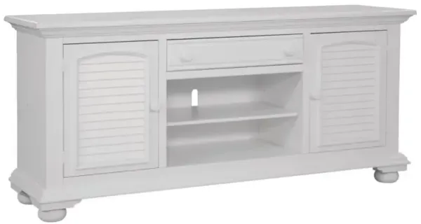 American Woodcrafters Cottage Traditions 72 Inch Clean White Cottage Finish Media Entertainment TV Stand