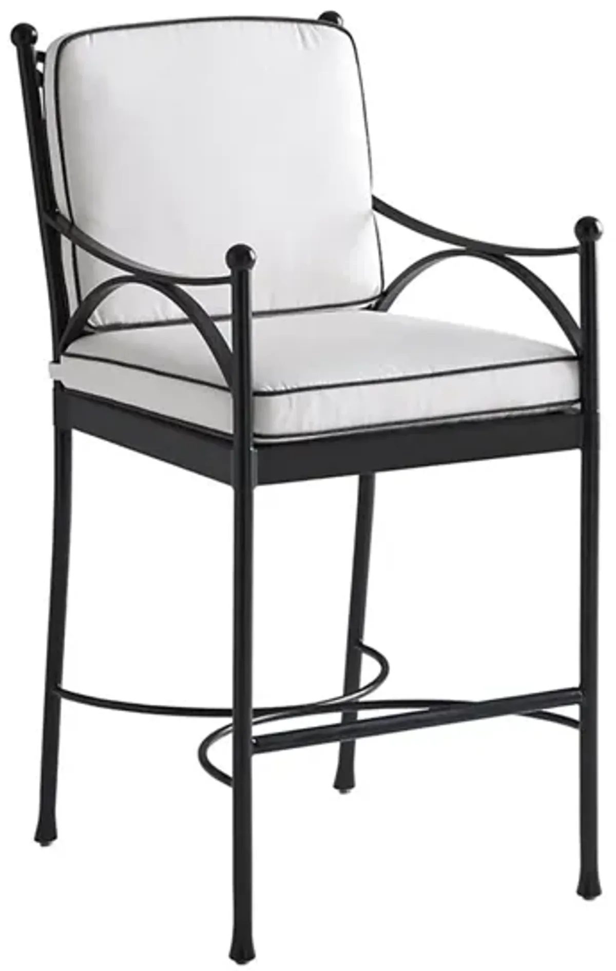 Tommy Bahama Outdoor by Lexington Pavlova Bar Stool with White Cushion