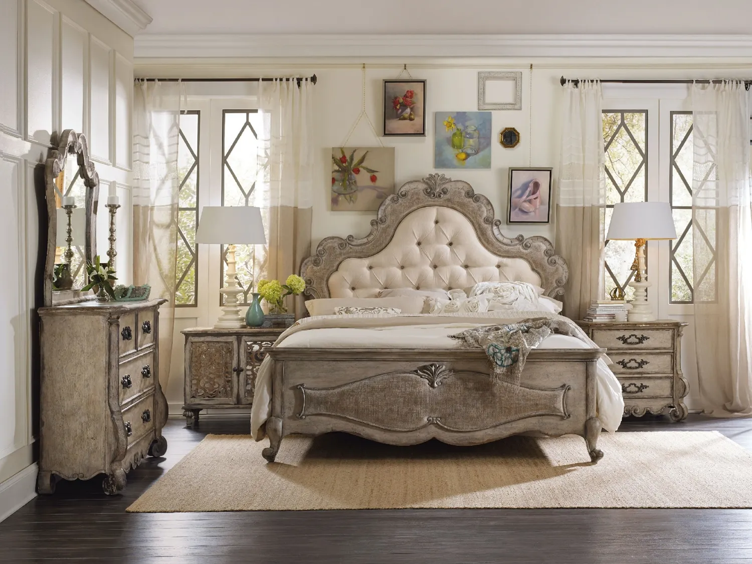 CHATELET QUEEN UPHOLSTERED PANEL BED