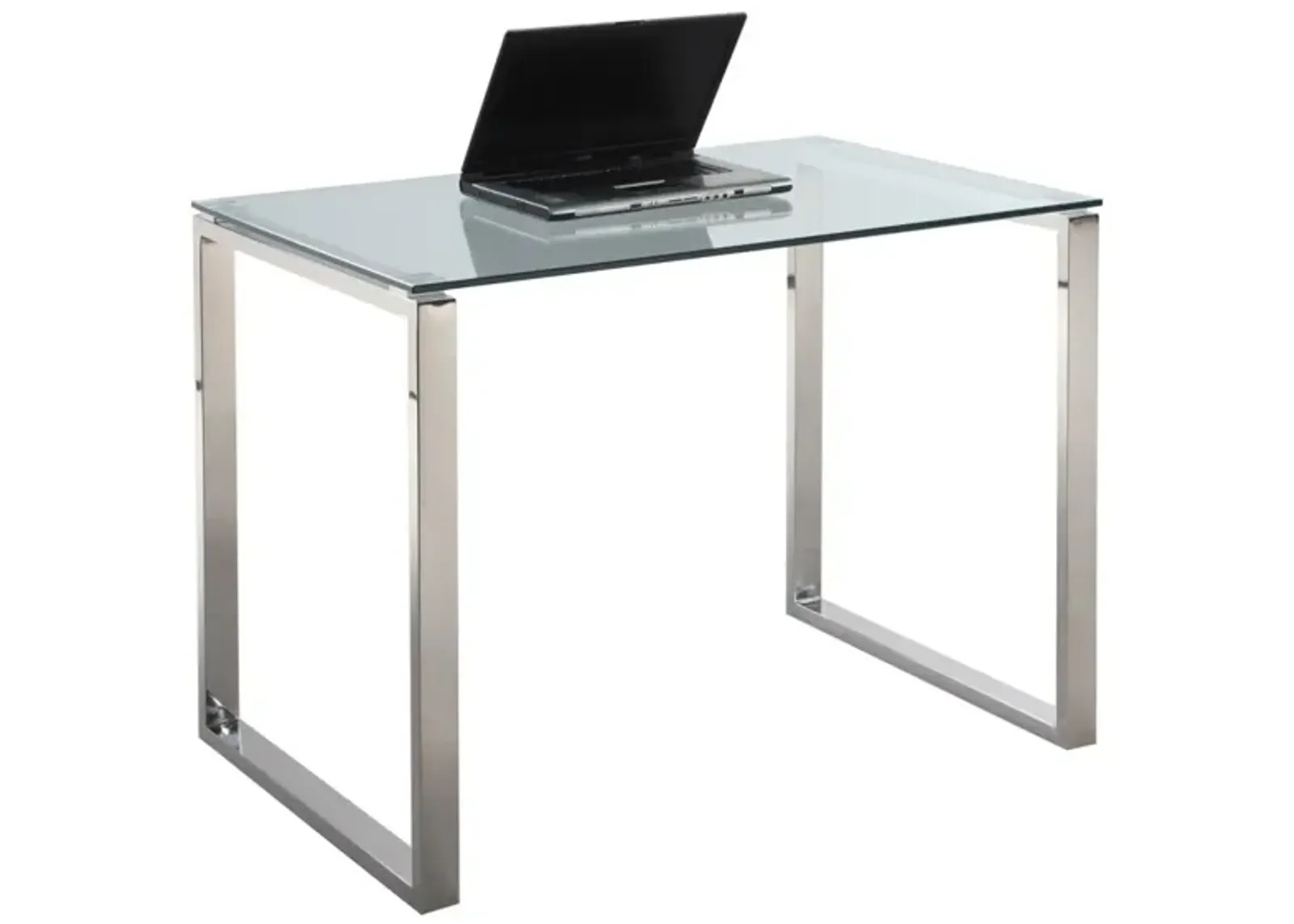 Chintaly Contemporary Small Desk with Glass Top