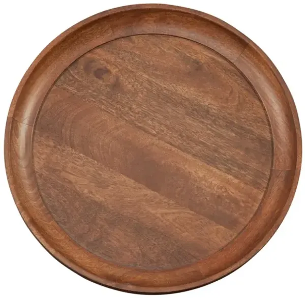 Martin Svensson Venice Round Tray Top End Table in Mango Brown